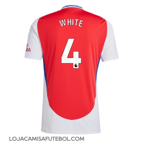 Camisa de Futebol Arsenal Ben White #4 Equipamento Principal 2024-25 Manga Curta